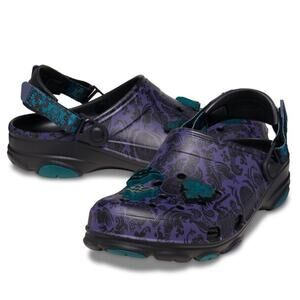 Disney Haunted Mansion Crocs Purple Wallpaper Clogs Mens 8 Womens 10 NWT